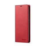 Peňaženkové kožené puzdro na Samsung Galaxy A80 - Červený