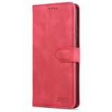 Peňaženkové kožené puzdro AZNS na Samsung Galaxy S22 5G - Červená