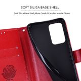 Peňaženkové kožené puzdro ROSE na Xiaomi Redmi Note 11 / 11S - Červená
