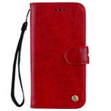 Peňaženkové kožené puzdro OIL na Xiaomi Redmi Note 11 / 11S - Červená