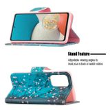 Peňaženkové kožené puzdro DRAWING na Samsung Galaxy A53 5G - Plum Blossom