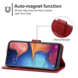 Peňaženkové kožené puzdro na Samsung Galaxy A20e - Červená