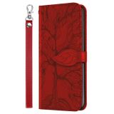 Peňaženkové kožené puzdro TREE na Samsung Galaxy A53 5G - Červená