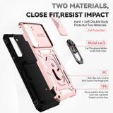 Kryt Magnetic Holder Armor na Samsung Galaxy S22 Plus 5G - Ružovozlatá