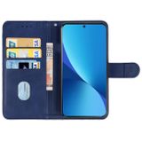 Peňaženkové kožené puzdro Leather na Xiaomi 12 Pro - Modrá