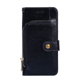 Peňaženkové kožené puzdro Zipper Bag na Motorola Moto E20 / E30 / E40 - Čierna