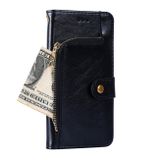 Peňaženkové kožené puzdro Zipper Bag na Motorola Moto E20 / E30 / E40 - Čierna