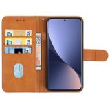 Peňaženkové kožené puzdro LEATHER na Xiaomi 12X – Hnedá