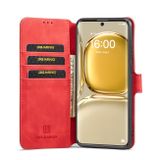 Peňaženkové kožené puzdro DG.MING na Huawei P50 - Červená