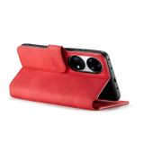 Peňaženkové kožené puzdro DG.MING na Huawei P50 - Červená
