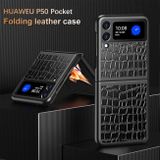 Plastový kryt CROCODILE PU + PC na Huawei P50 Pocket - Čierna