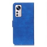 Peňaženkové kožené puzdro CROCODILE na Xiaomi 12X – Modrá