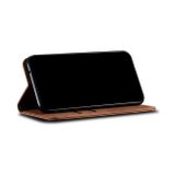 Peňaženkové kožené puzdro DENIM na Samsung Galaxy A04s – Hnedá