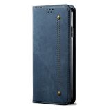 Peňaženkové kožené puzdro DENIM na Samsung Galaxy A04s – Modrá