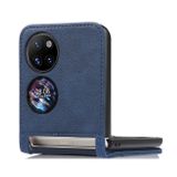 Peňaženkové kožené puzdro LAMBSKIN na Huawei P50 Pocket - Modrá