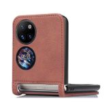 Peňaženkové kožené puzdro LAMBSKIN na Huawei P50 Pocket - Hnedá