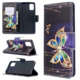 Peňaženkové kožené puzdro Colored Drawing Pattern na Samsung Galaxy A51 Golden Butterfly