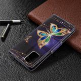Peňaženkové kožené puzdro Colored Drawing Pattern na Samsung Galaxy A51 Golden Butterfly
