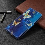 Peňaženkové kožené puzdro Colored Drawing Pattern na Samsung Galaxy A51 Blue Butterfly