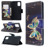 Peňaženkové kožené puzdro Colored Drawingl na Samsung Galaxy A71-Golden Butterfly
