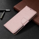 Peňaženkové kožené puzdro Litchi na Samsung Galaxy A71 - Rose Gold