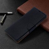 Peňaženkové kožené puzdro Litchi na Samsung Galaxy A71 - čierné