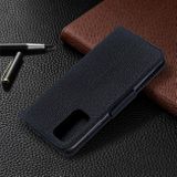Peňaženkové puzdro Litchi na Samsung Galaxy S20 - čierné