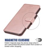 Peňaženkové kožené puzdro Calf Texture na Motorola Moto G8 Play - Rose Gold