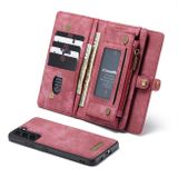 Multifunkčné peňaženkové puzdro CaseMe na Samsung Galaxy S22 Plus 5G - Červená