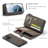 Multifunkčné peňaženkové puzdro CaseMe na Samsung Galaxy S22 Ultra 5G - Hnedá