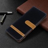 Peňaženkové puzdro Matching Denim Texture na Samsung Galaxy A71 - čierné