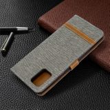 Peňaženkové puzdro Matching Denim Texture na Samsung Galaxy A71 - sivé