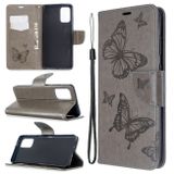 Peňaženkové puzdro na Samsung S20 Ultra -Two Butterflies Pattern -sivá