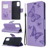 Peňaženkové puzdro na Samsung S20 Ultra -Two Butterflies Pattern -fialová