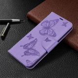 Peňaženkové puzdro na Samsung Galaxy S20-Two Butterflies Pattern -fialová