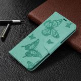 Peňaženkové puzdro na Samsung Galaxy S20-Two Butterflies Pattern -zelená