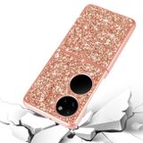 Gumený Glitter kryt na Huawei P50 Pocket – Ružovozlatá