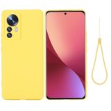 Gumený kryt Pure Color na Xiaomi 12 Pro - Žltá