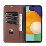 Peňaženkové kožené puzdro AZNS na Samsung Galaxy A13 - Tmavohnedá