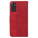 Peňaženkové kožené puzdro GEOMETRIC na Xiaomi Redmi  Note 11 / 11S - Červená