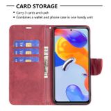 Peňaženkové kožené puzdro LAMBSKIN na Xiaomi Redmi Note 11 Pro - Červená