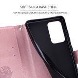 Peňaženkové kožené puzdro ROSE na Samsung Galaxy A53 5G - Ružovozlatá