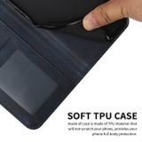 Peňaženkové kožené puzdro Calf Texture na Motorola Edge 20 - Modrá