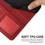 Peňaženkové kožené puzdro STITCHING na Xiaomi Redmi 10C – Červená