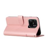 Peňaženkové kožené puzdro STITCHING na Xiaomi Redmi 10C – Ružová