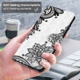 Peňaženkové 3D puzdro PAINTING na Samsung Galaxy A13 - Diagonal Black Flower