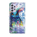Peňaženkové 3D puzdro PAINTING na Samsung Galaxy A13 - Watercolor Owl