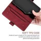 Peňaženkové kožené puzdro STITCHING na Xiaomi Mi 11T / 11T Pro – Červená
