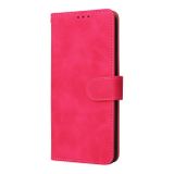 Peňaženkové kožené puzdro BUCKLE CALF na Honor X8 4G – Ružovočervená
