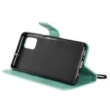 Peňaženkové kožené puzdroTree &amp; Cat Pattern na Samsung Galaxy A51 - Zelená